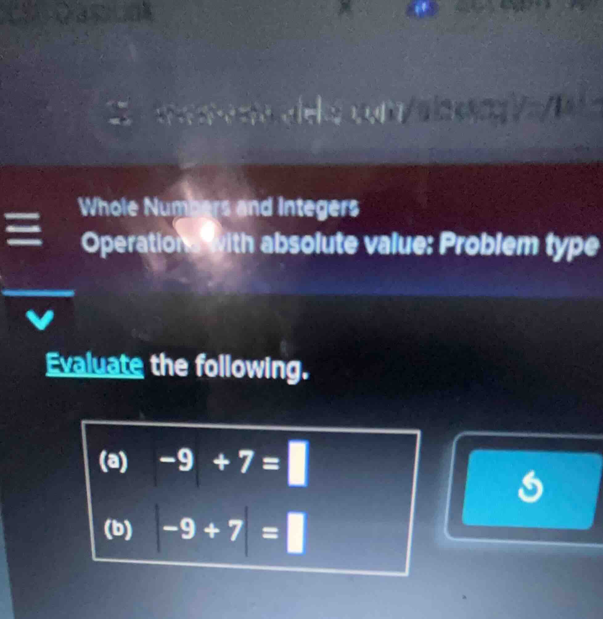 whole numbers and integers operations with absolute value: problem type…