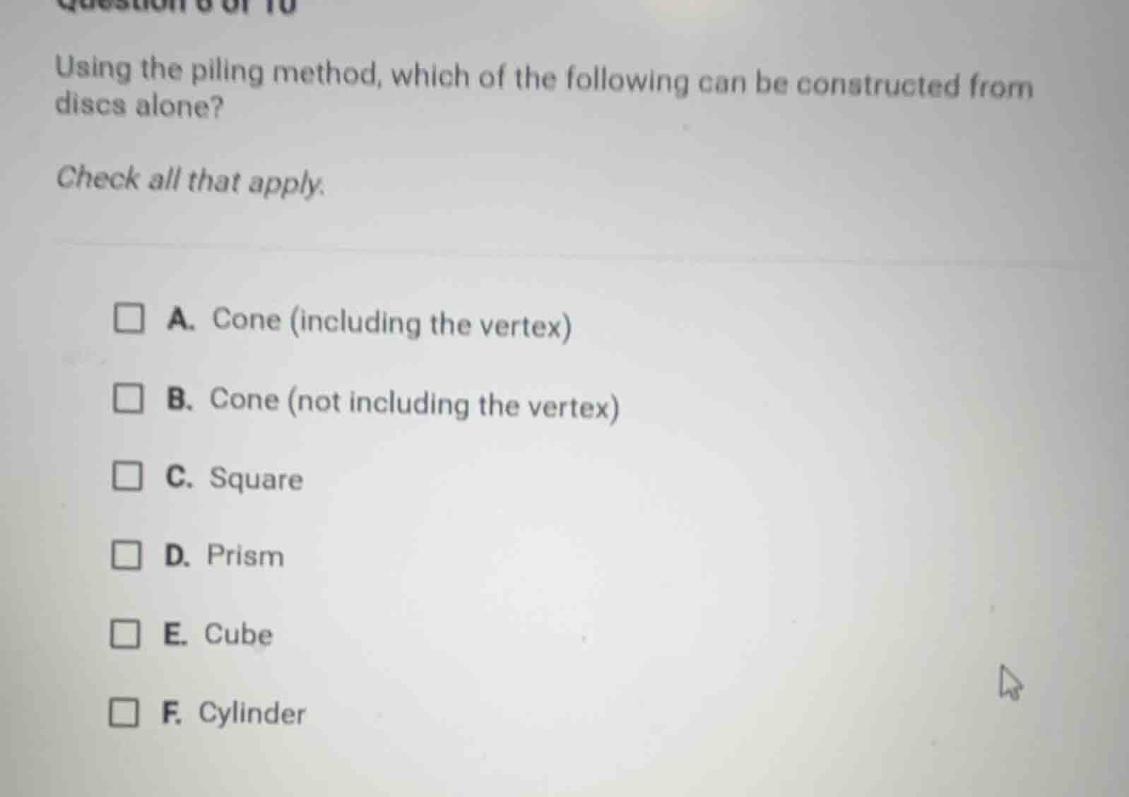 using the piling method, which of the following can be constructed from…