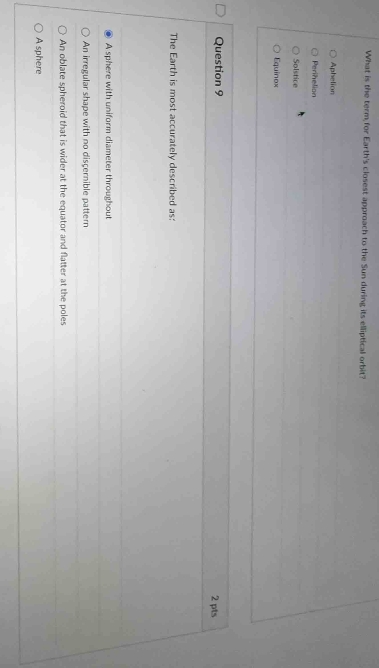 what is the term for earths closest approach to the sun during its elli…
