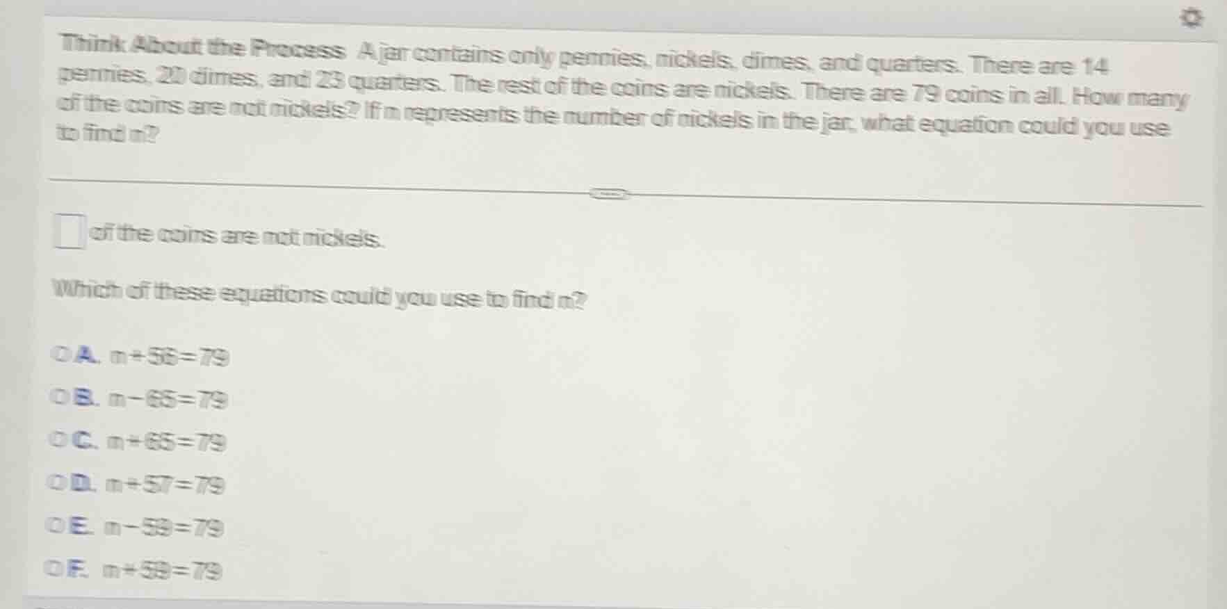 think about the process a jar contains only pennies, nickels, dimes, an…
