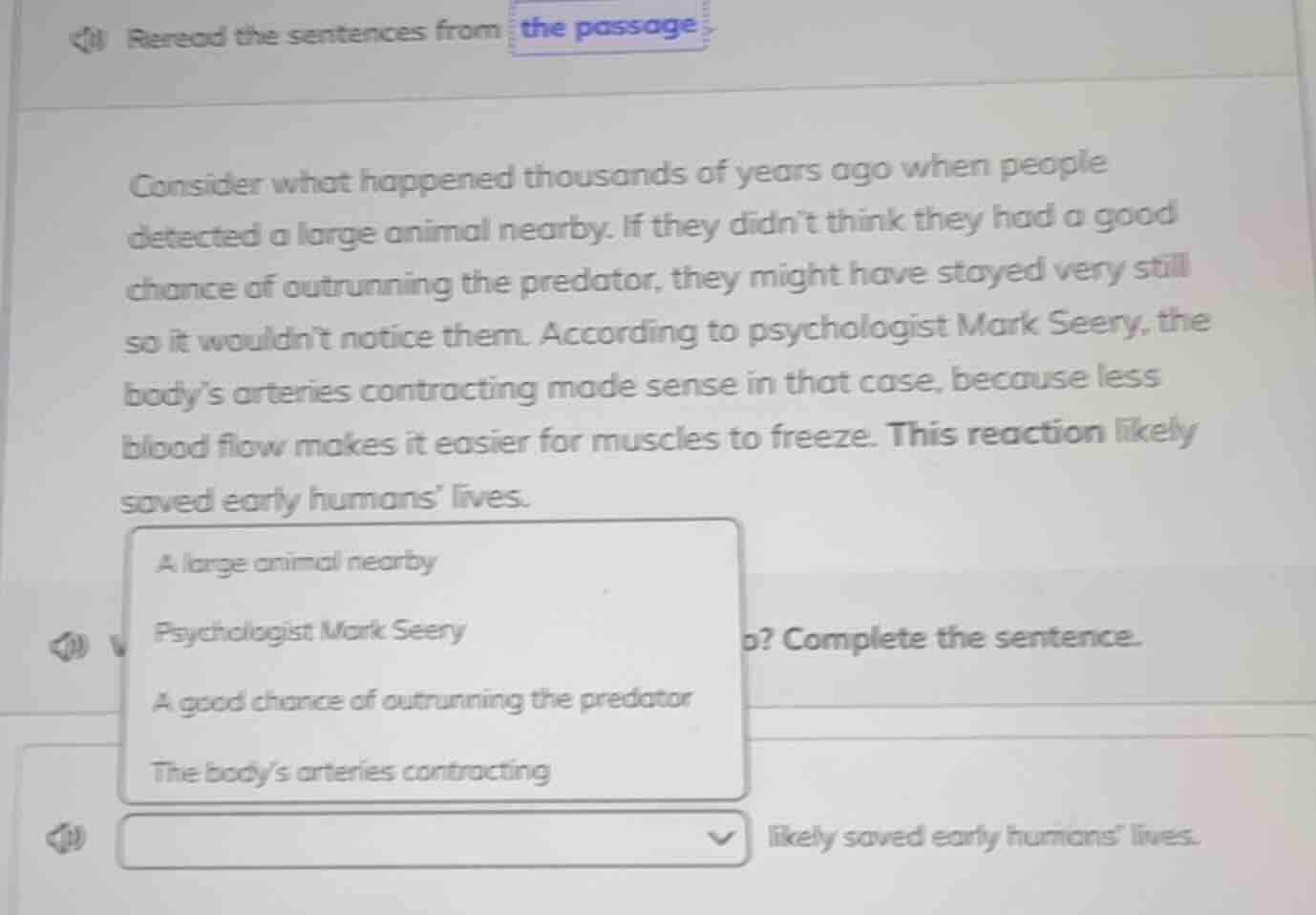 reread the sentences from the passage. consider what happened thousands…