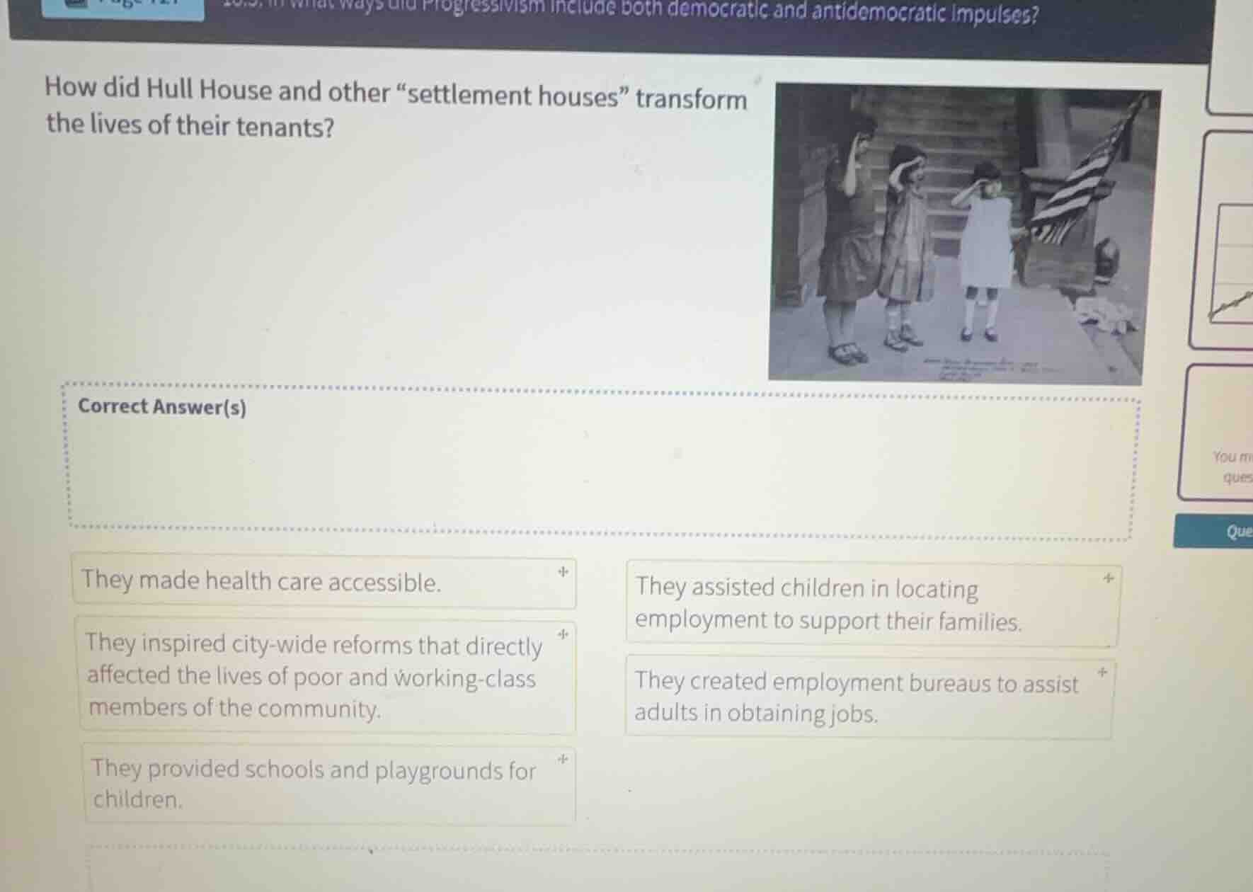 how did hull house and other “settlement houses” transform the lives of…