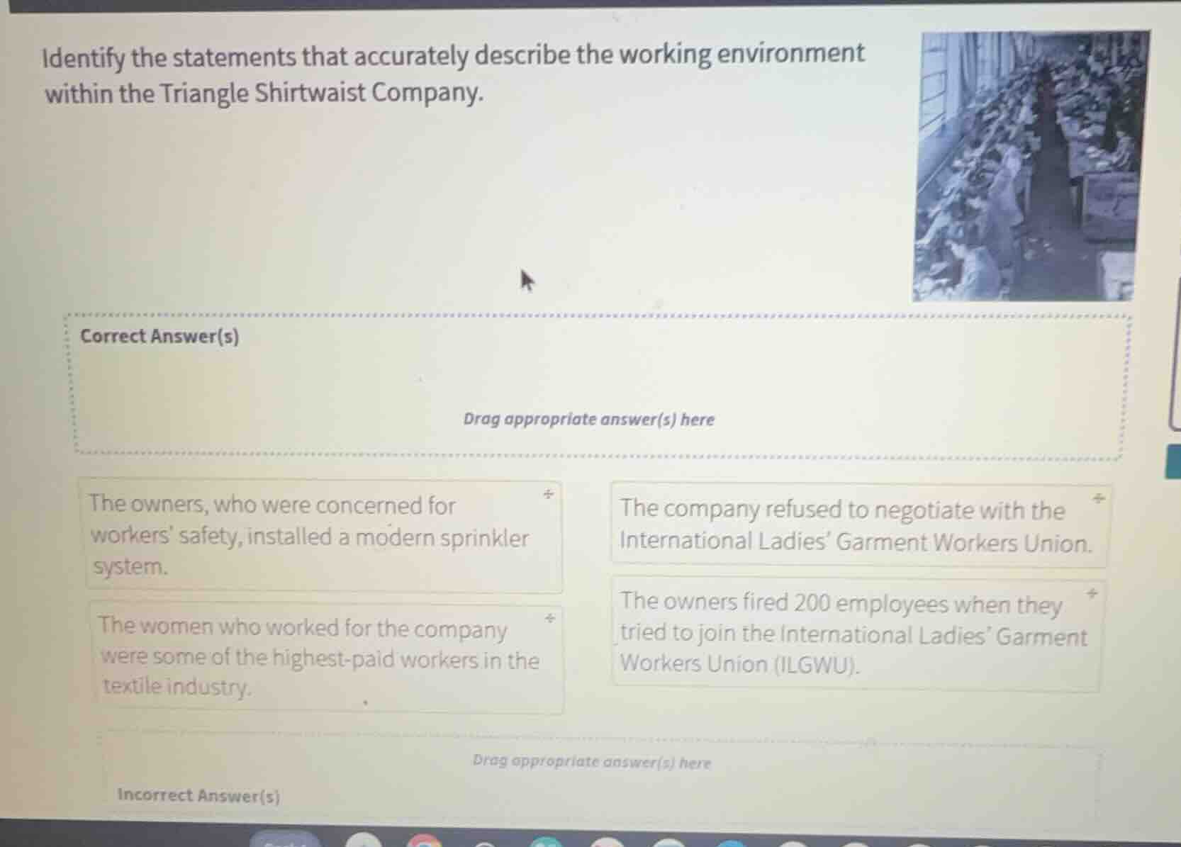 identify the statements that accurately describe the working environmen…