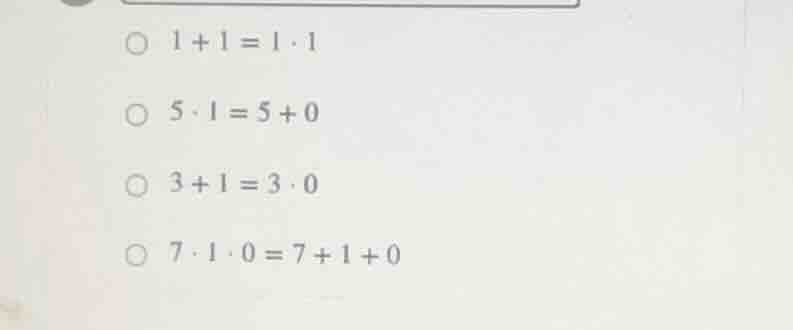 1 + 1 = 1 · 1 5 · 1 = 5 + 0 3 + 1 = 3 · 0 7 · 1 · 0 = 7 + 1 + 0