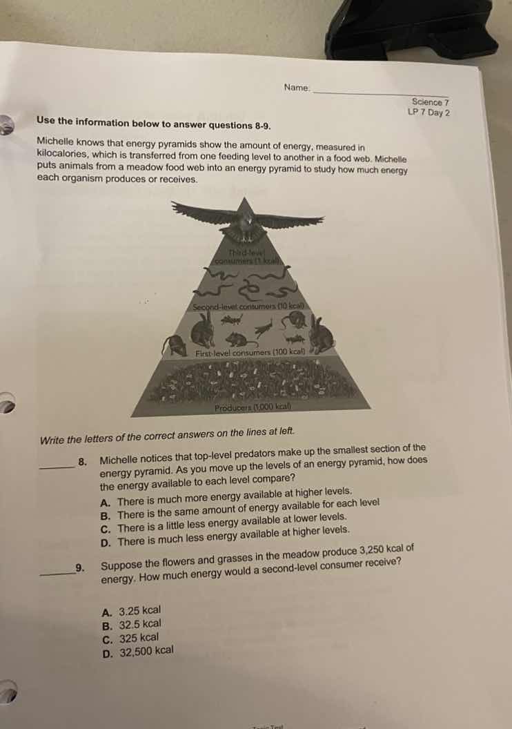 name: science 7 lp 7 day 2 use the information below to answer question…