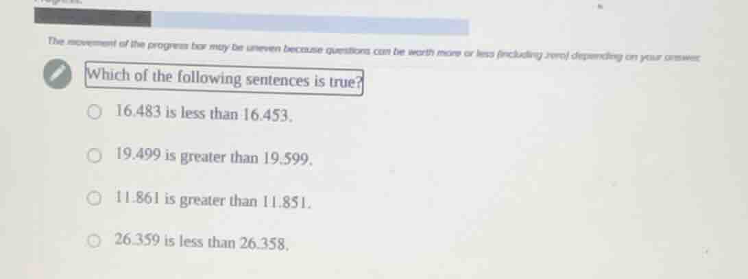 the movement of the progress bar may be uneven because questions can be…