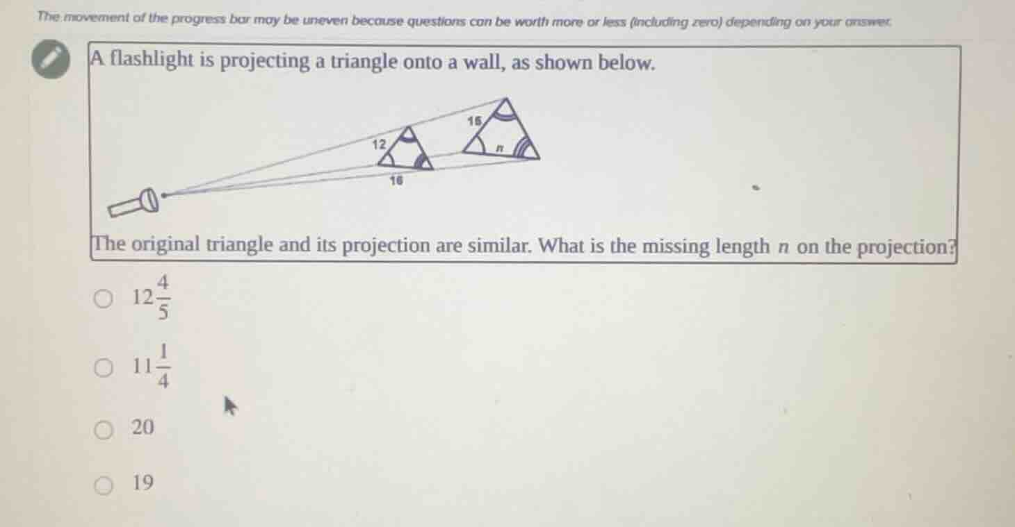 a flashlight is projecting a triangle onto a wall, as shown below. the …