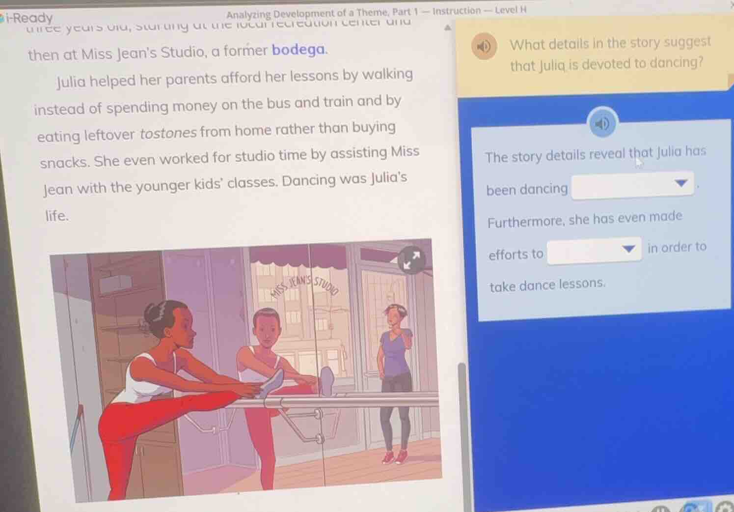 i - ready analyzing development of a theme, part 1 — instruction — leve…