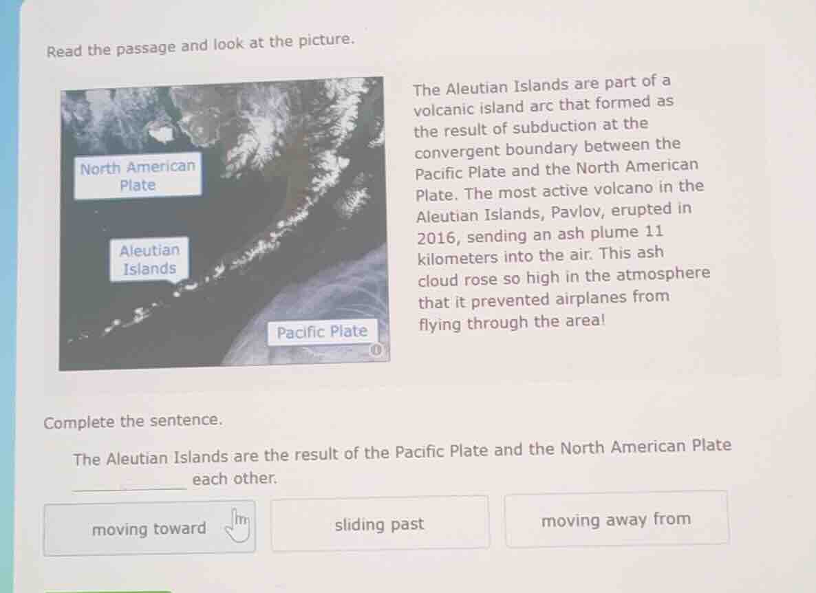 read the passage and look at the picture. the aleutian islands are part…