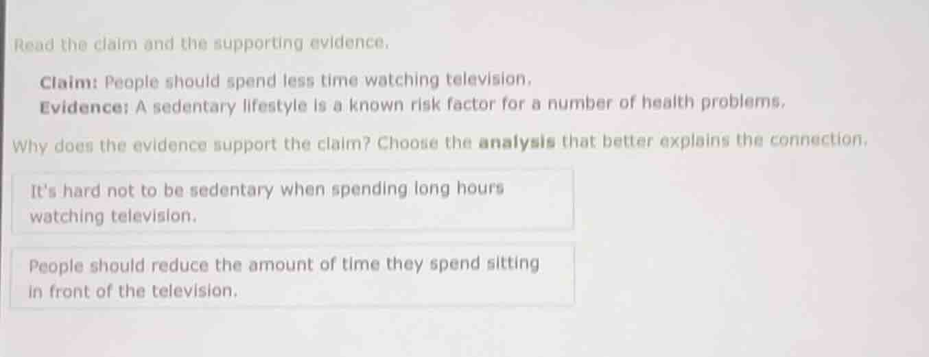 read the claim and the supporting evidence. claim: people should spend …