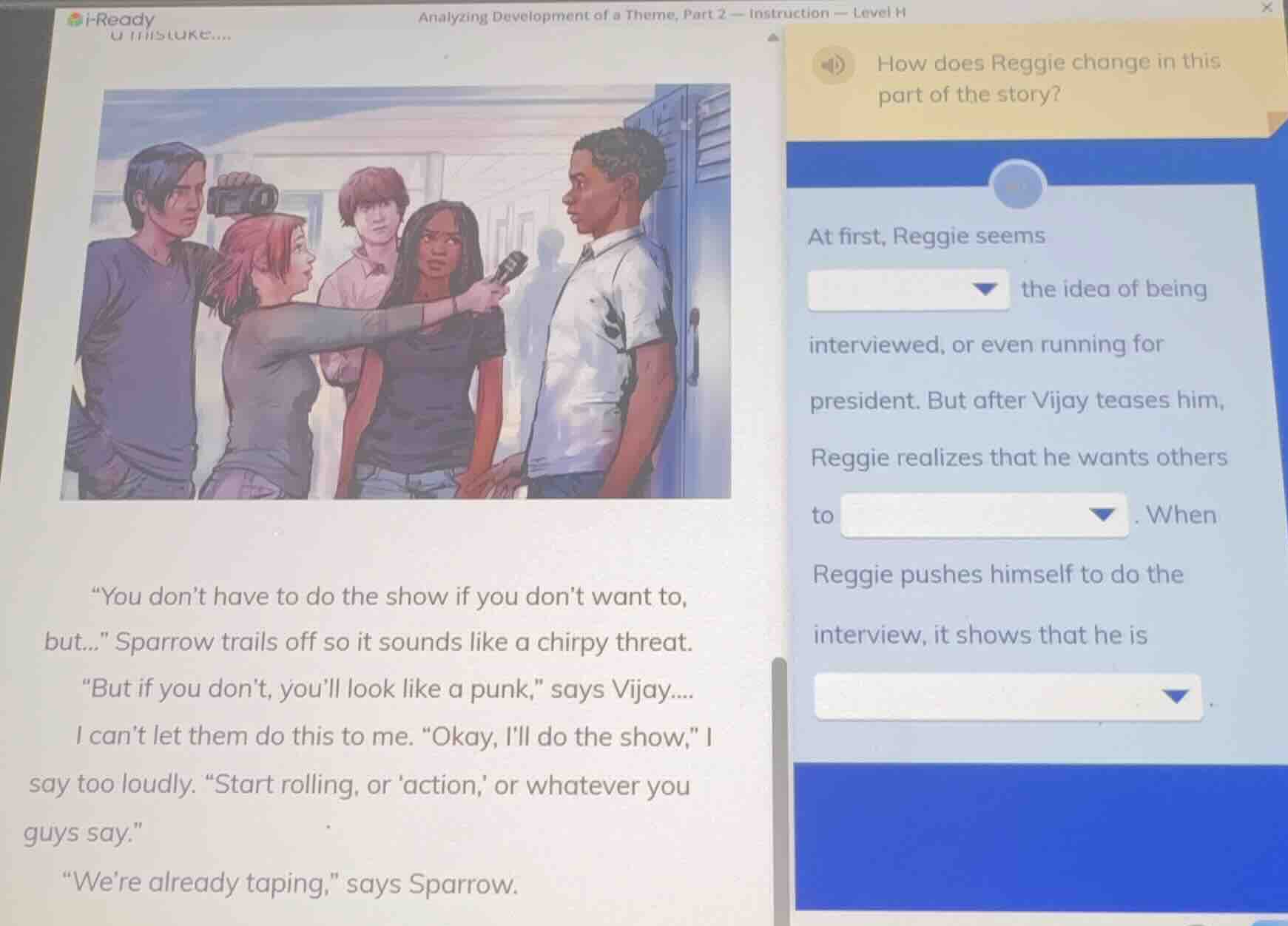 i - ready analyzing development of a theme, part 2 — instruction — leve…