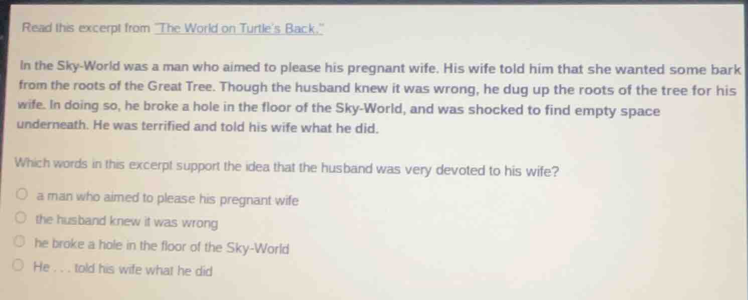 read this excerpt from \the world on turtles back.\ in the sky - world …