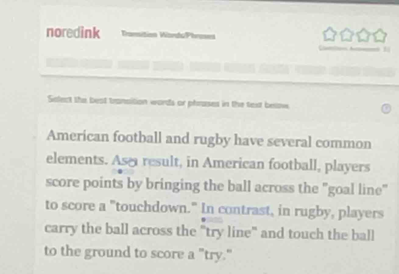 select the best transition words or phrases in the text below. american…