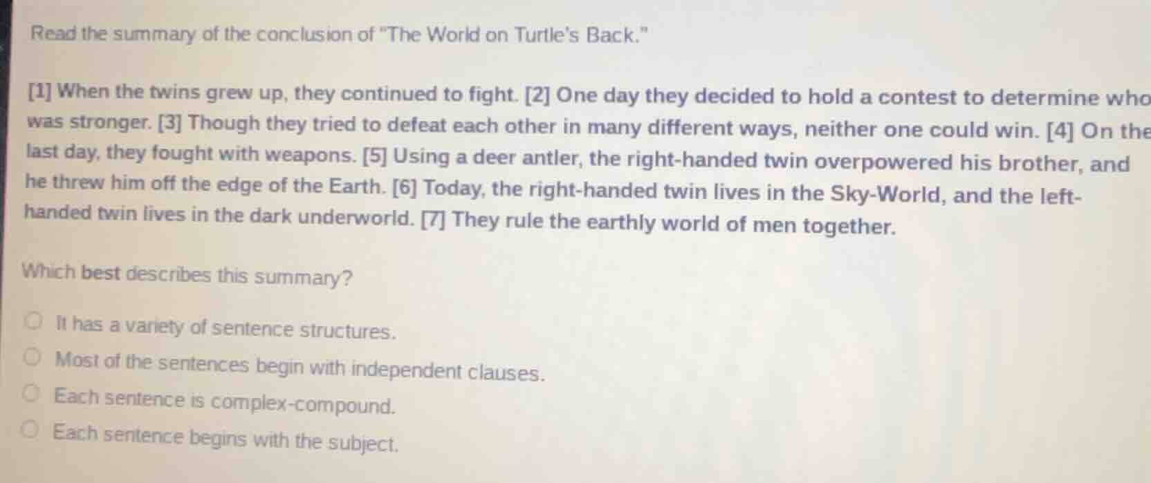 read the summary of the conclusion of \the world on turtles back.\ 1 wh…