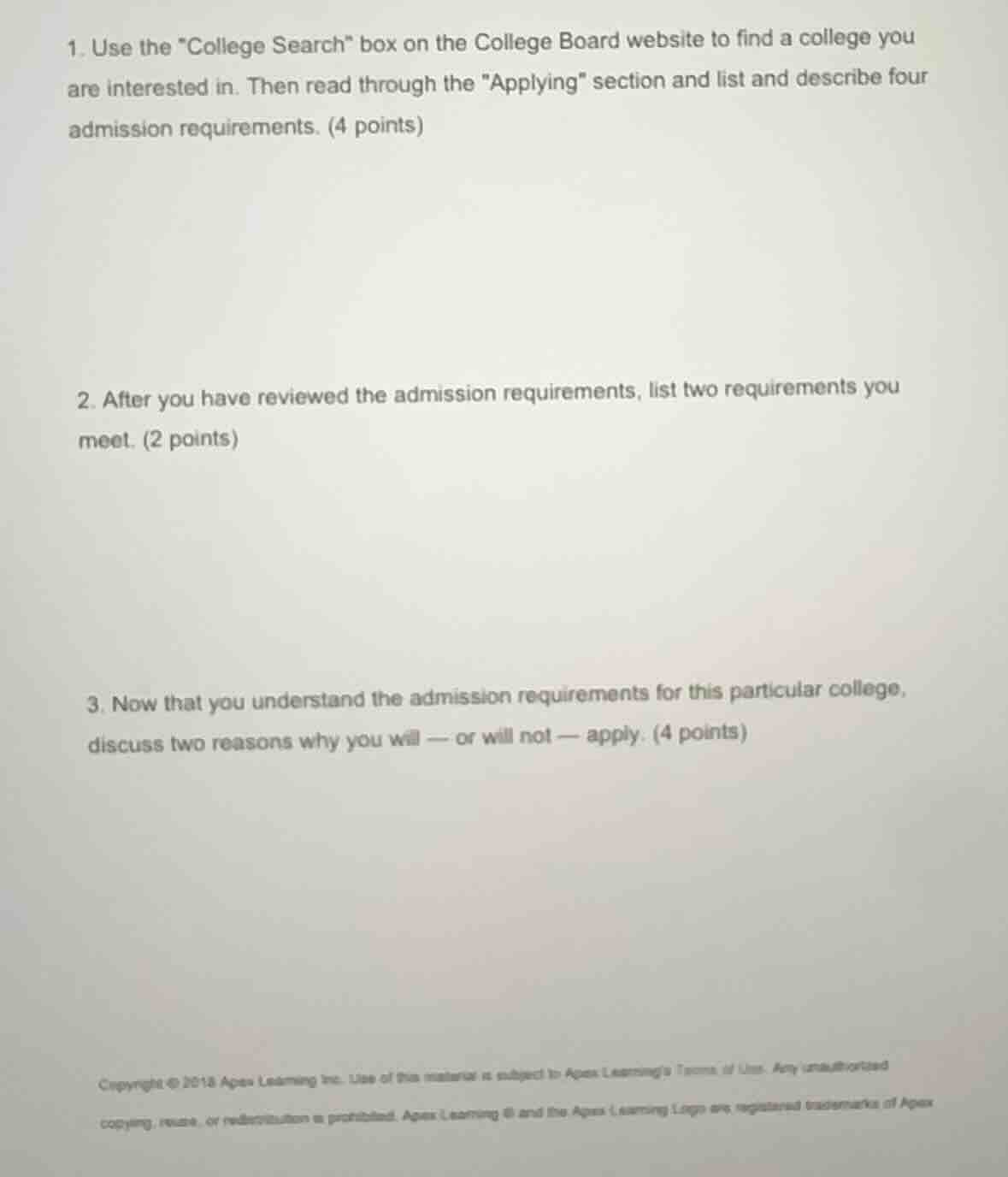 1. use the \college search\ box on the college board website to find a …