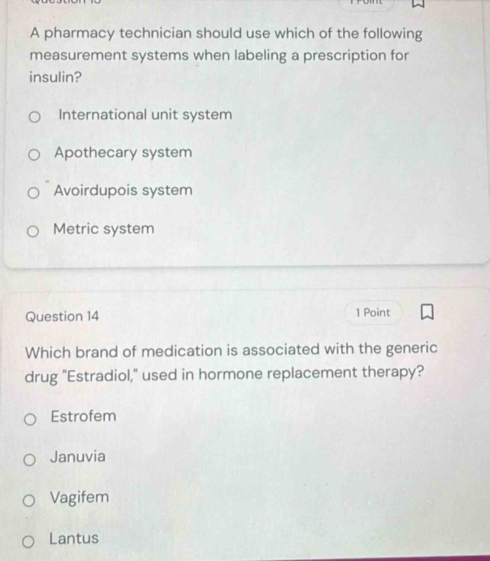 question 13 (partially visible) a pharmacy technician should use which …
