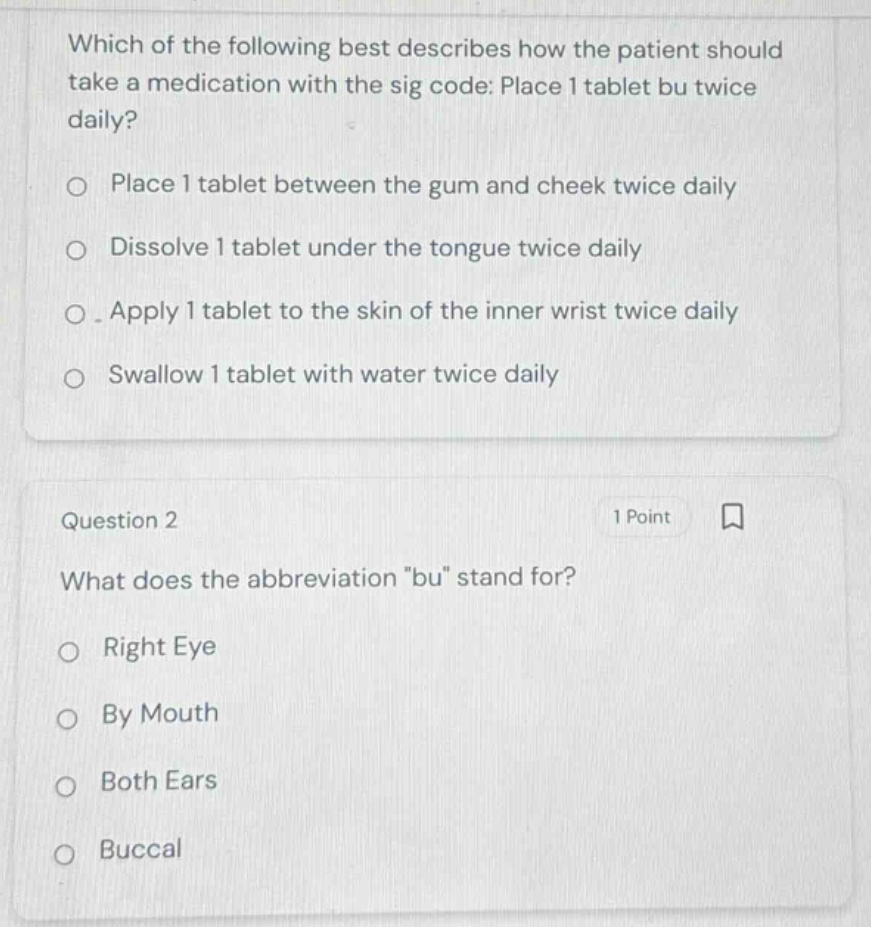 which of the following best describes how the patient should take a med…