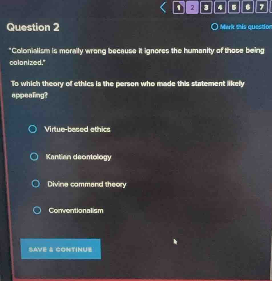 question 2 \colonialism is morally wrong because it ignores the humanit…