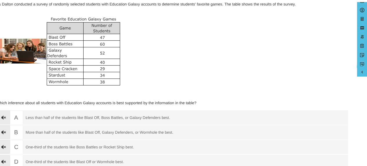 dalton conducted a survey of randomly selected students with education …