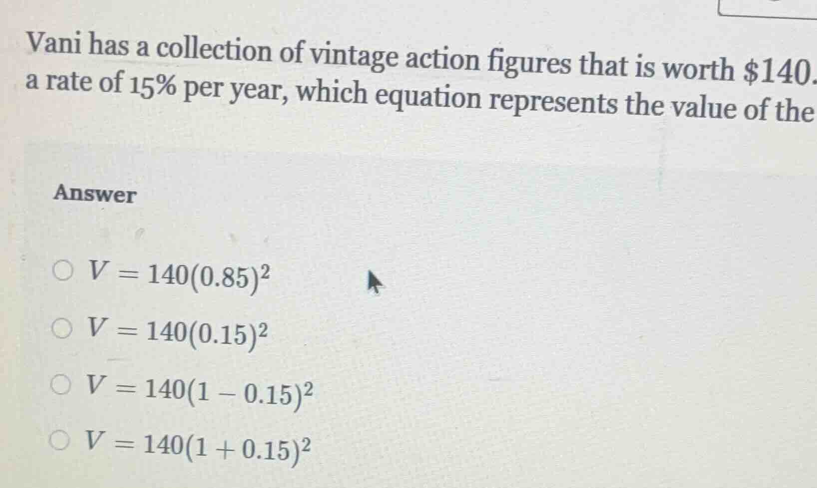 vani has a collection of vintage action figures that is worth $140. a r…