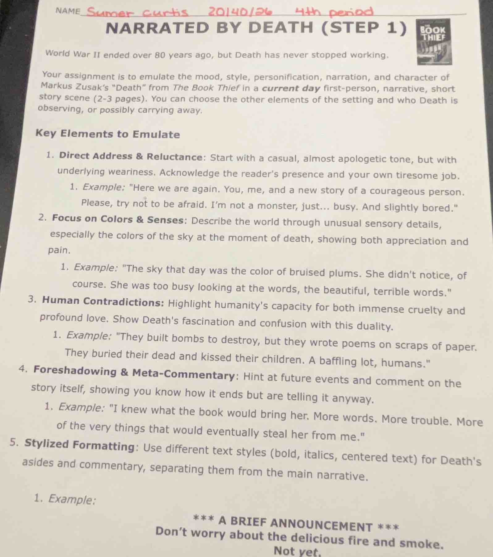 name sumer curtis 20140/26 4th period narrated by death (step 1) world …