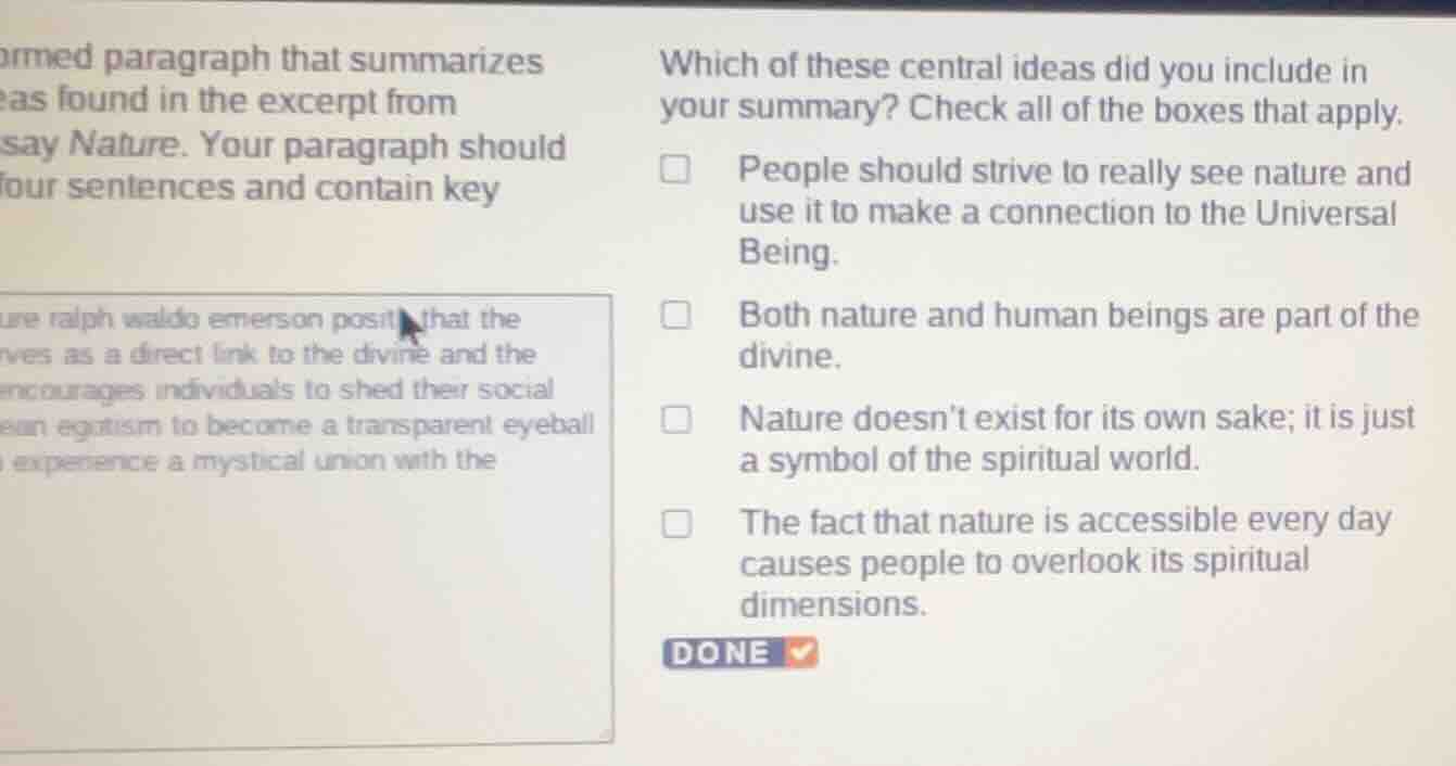 formed paragraph that summarizes eas found in the excerpt from say natu…