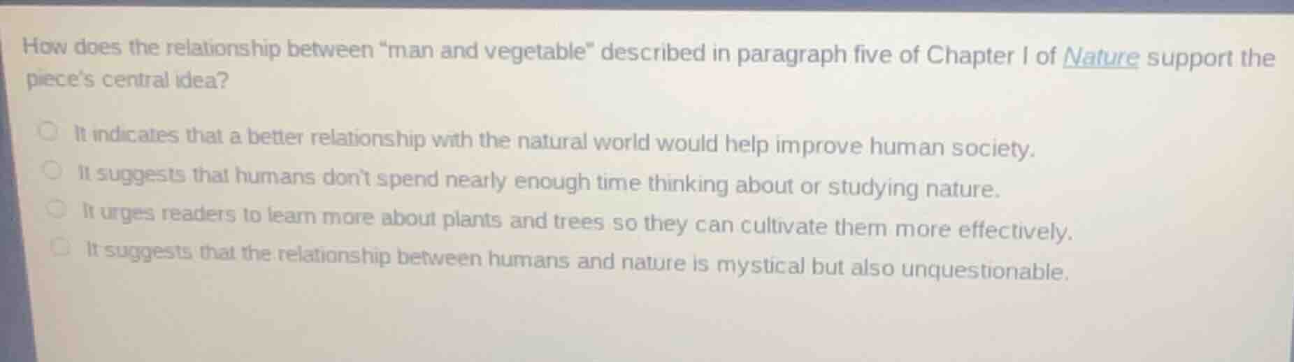 how does the relationship between “man and vegetable” described in para…