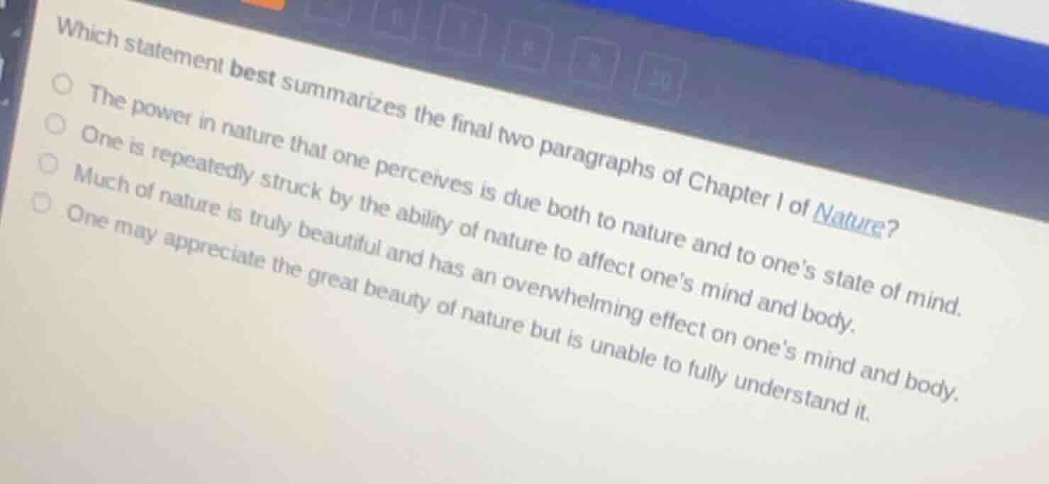 which statement best summarizes the final two paragraphs of chapter i o…