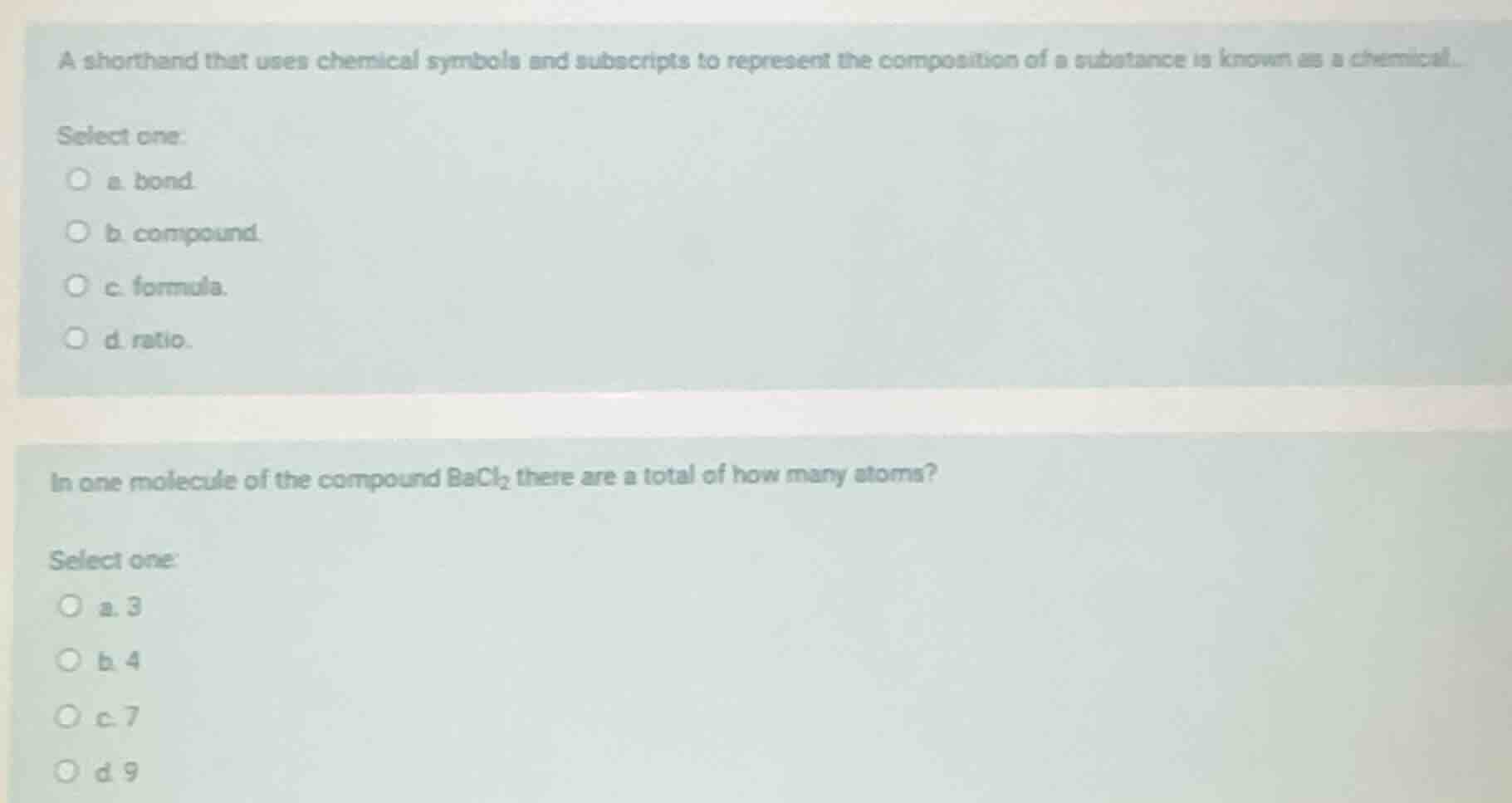 a shorthand that uses chemical symbols and subscripts to represent the …