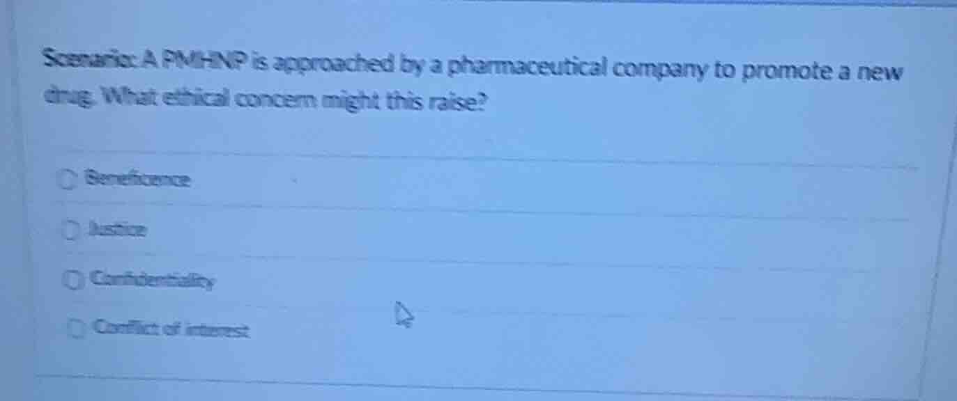 scenario: a pmhnp is approached by a pharmaceutical company to promote …