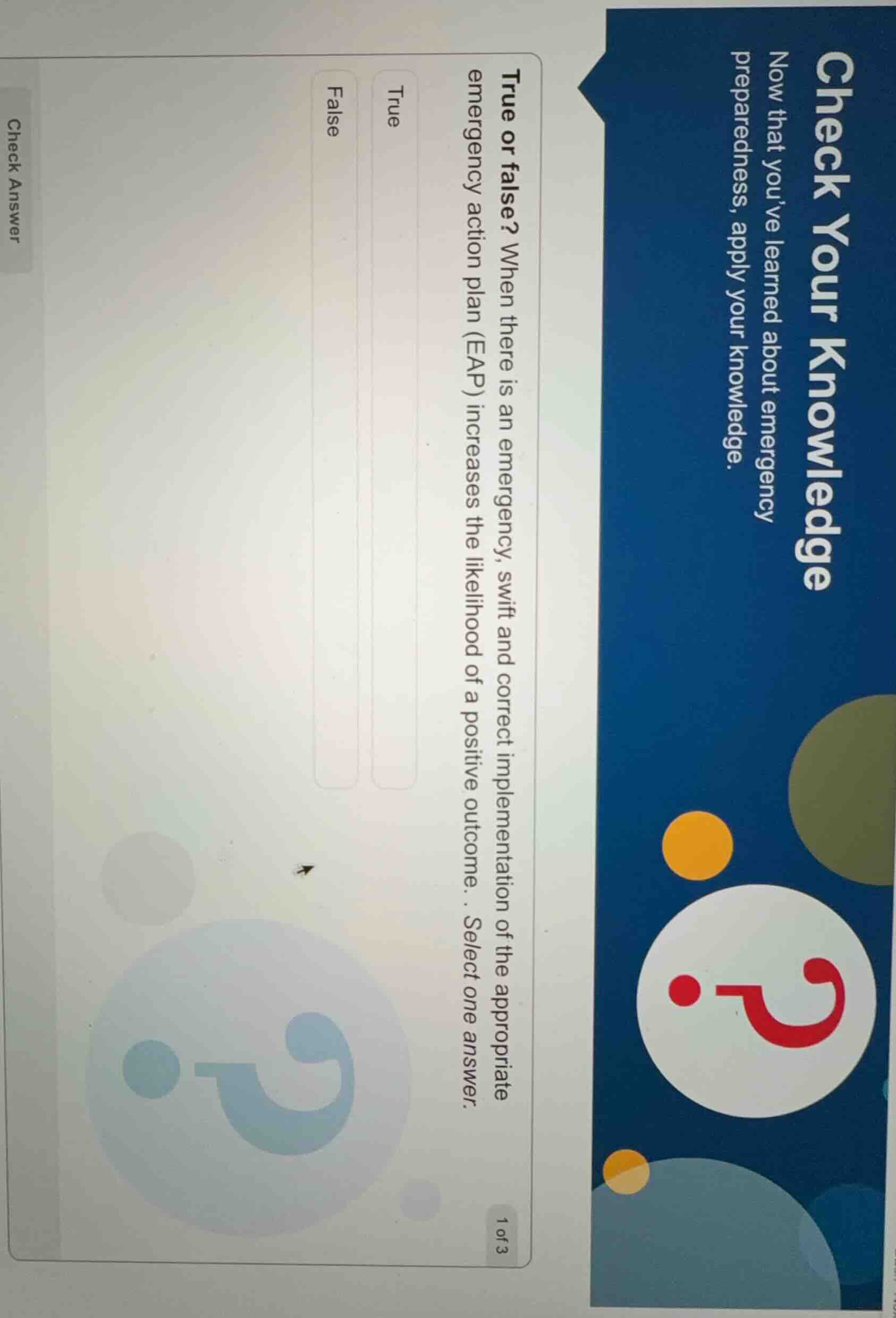 check your knowledge now that youve learned about emergency preparednes…