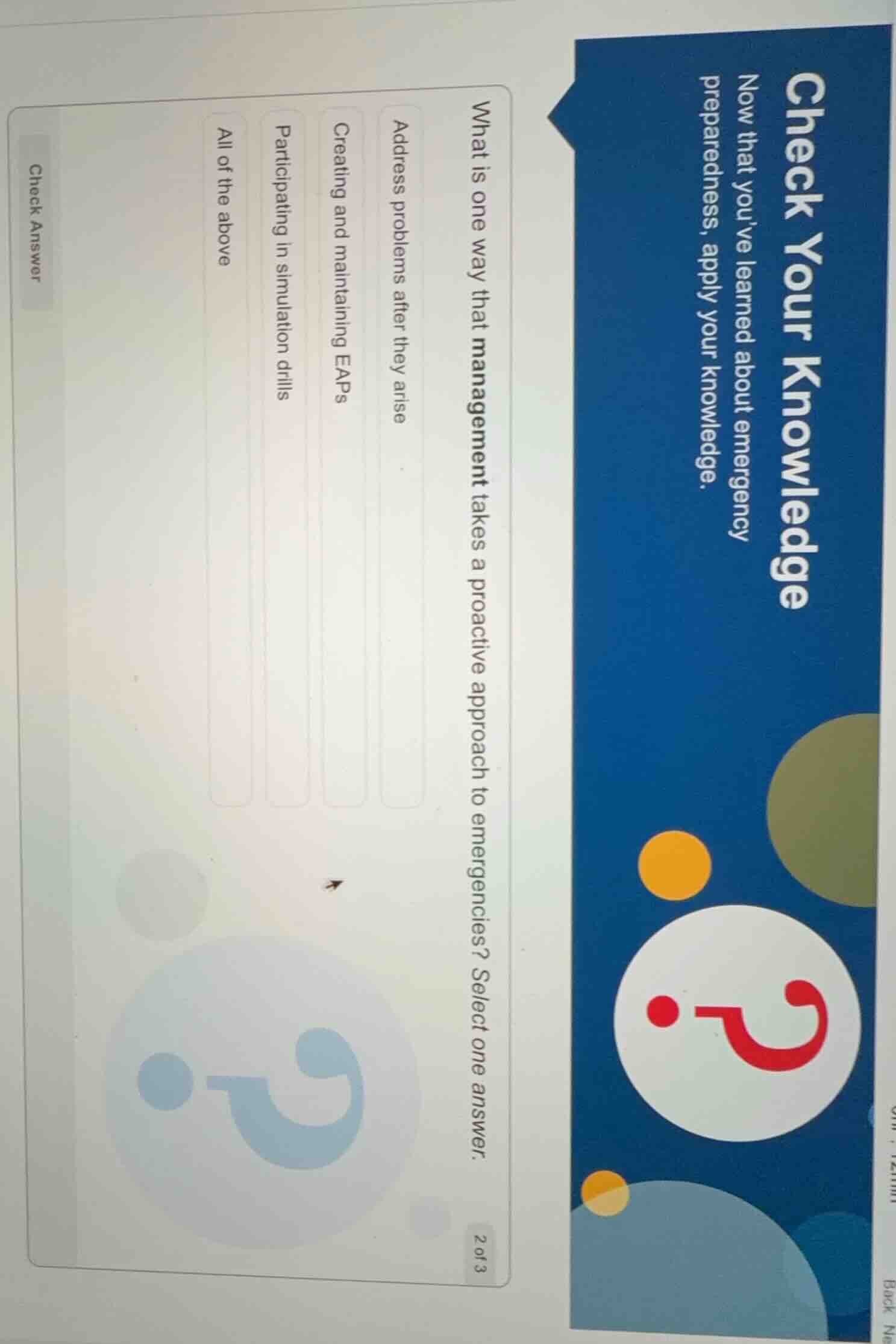 check your knowledge now that youve learned about emergency preparednes…