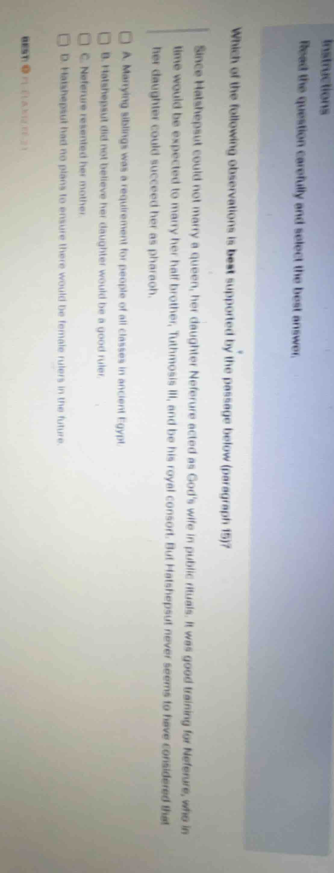 read the question carefully and select the best answer. which of the fo…