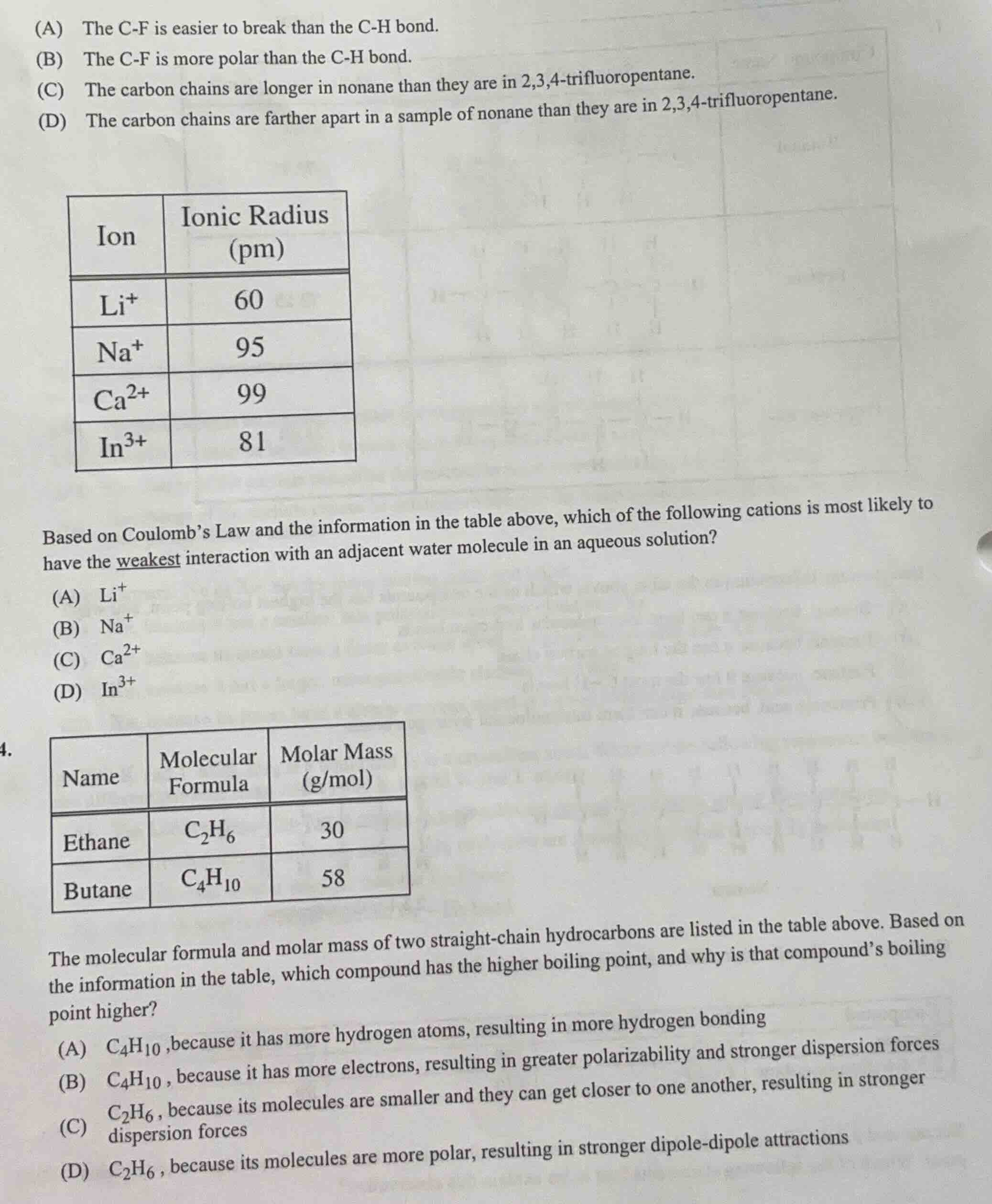 (a) the c-f is easier to break than the c-h bond. (b) the c-f is more p…