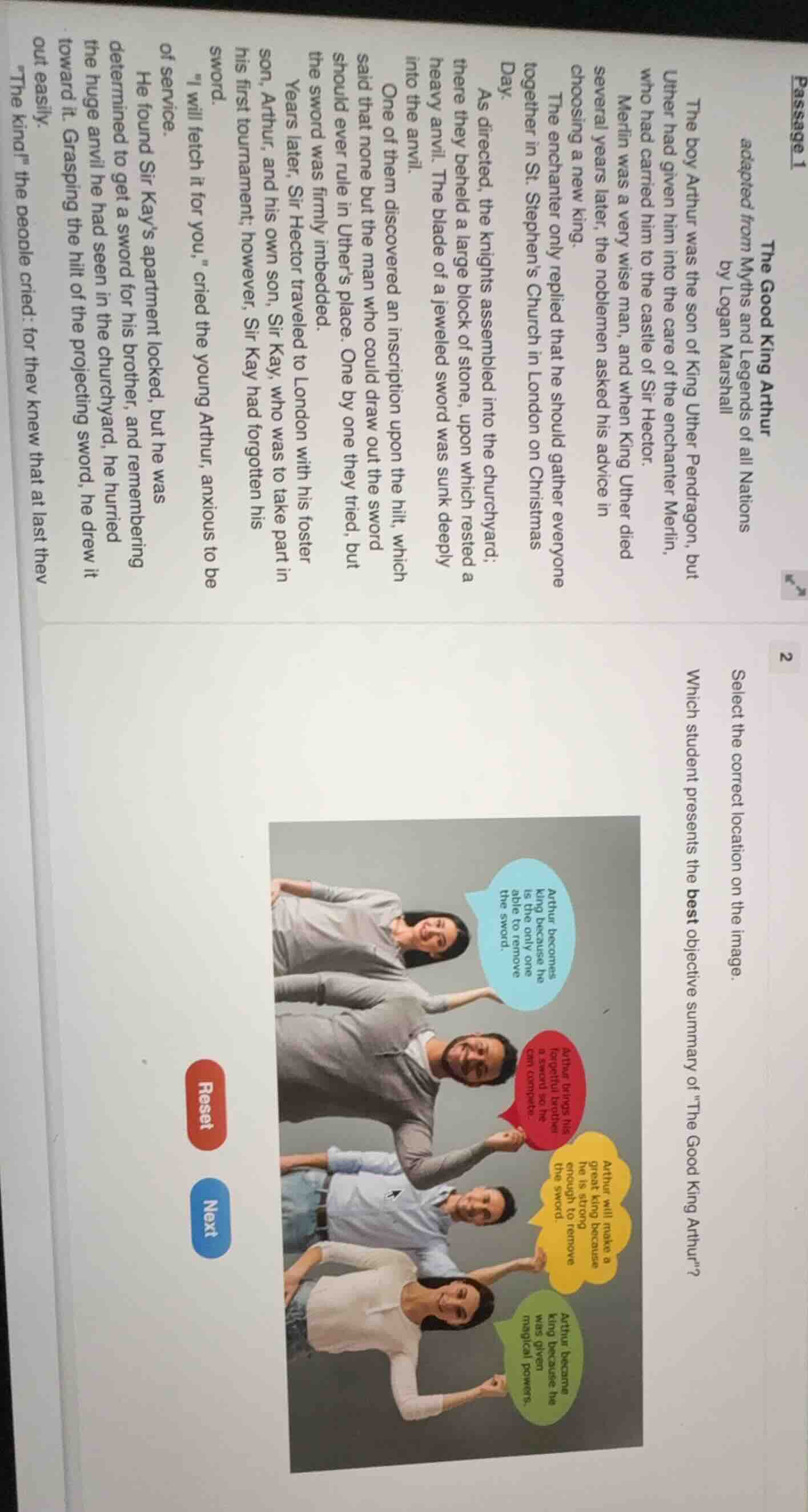 passage 1 the good king arthur adapted from myths and legends of all na…