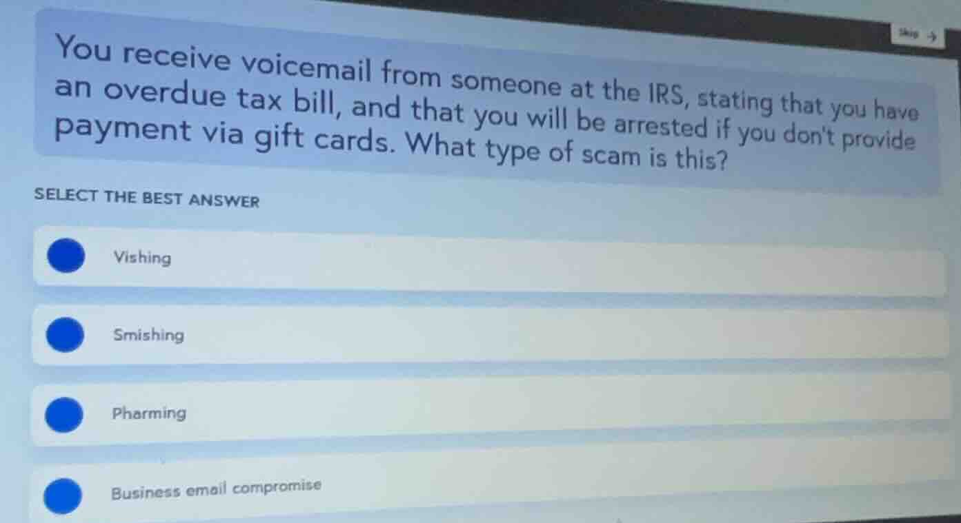 you receive voicemail from someone at the irs, stating that you have an…