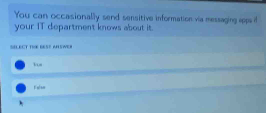 you can occasionally send sensitive information via messaging apps if y…