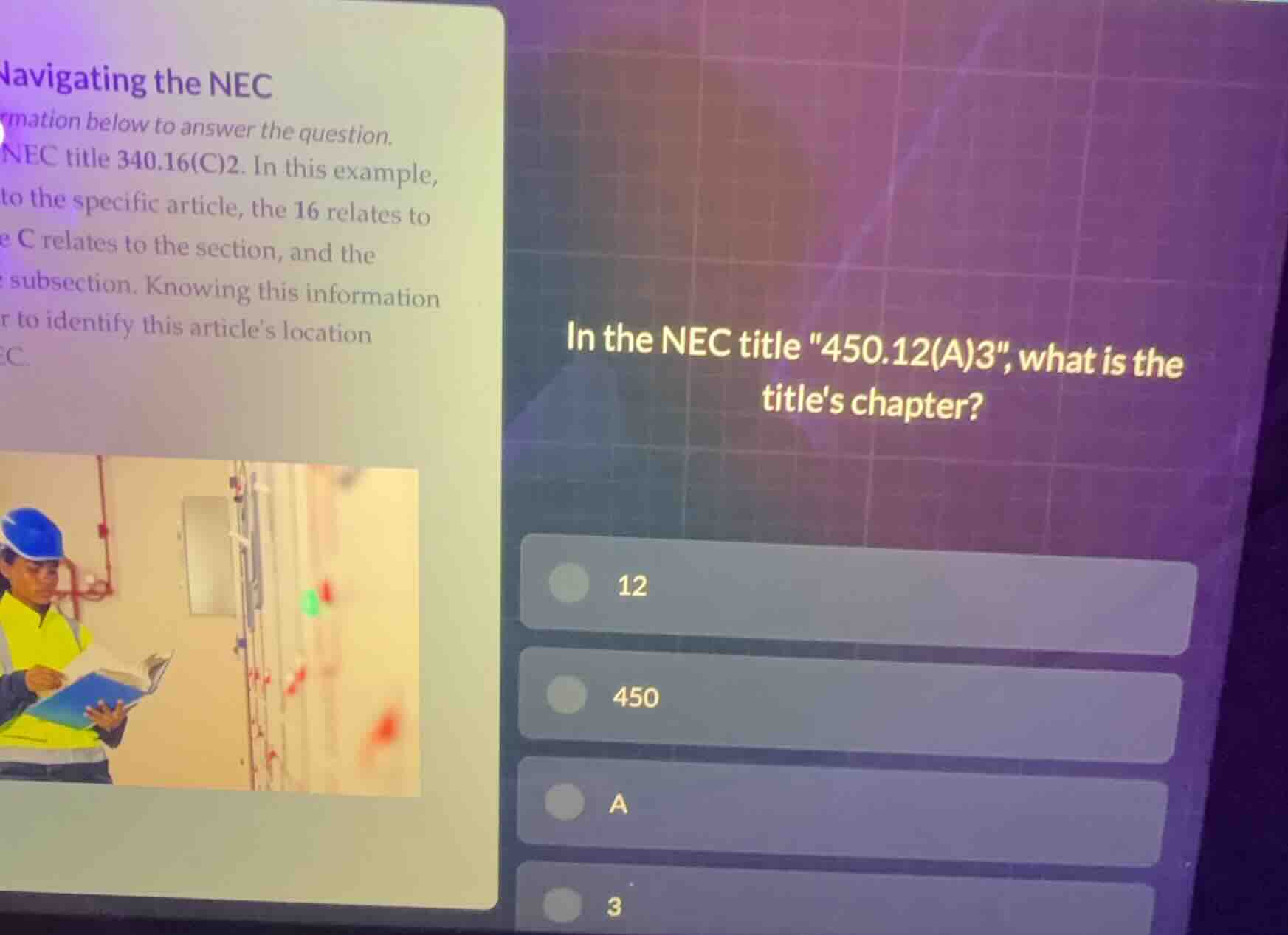 navigating the nec rmation below to answer the question. nec title 340.…