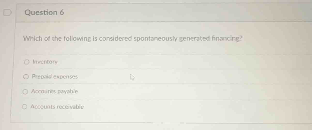 question 6 which of the following is considered spontaneously generated…