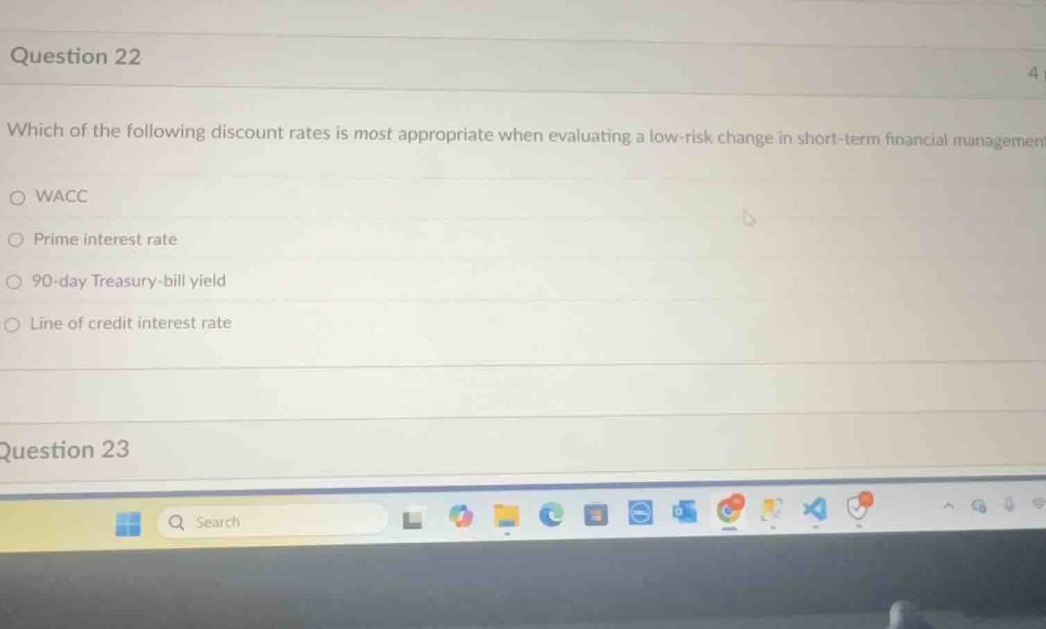 question 22 which of the following discount rates is most appropriate w…