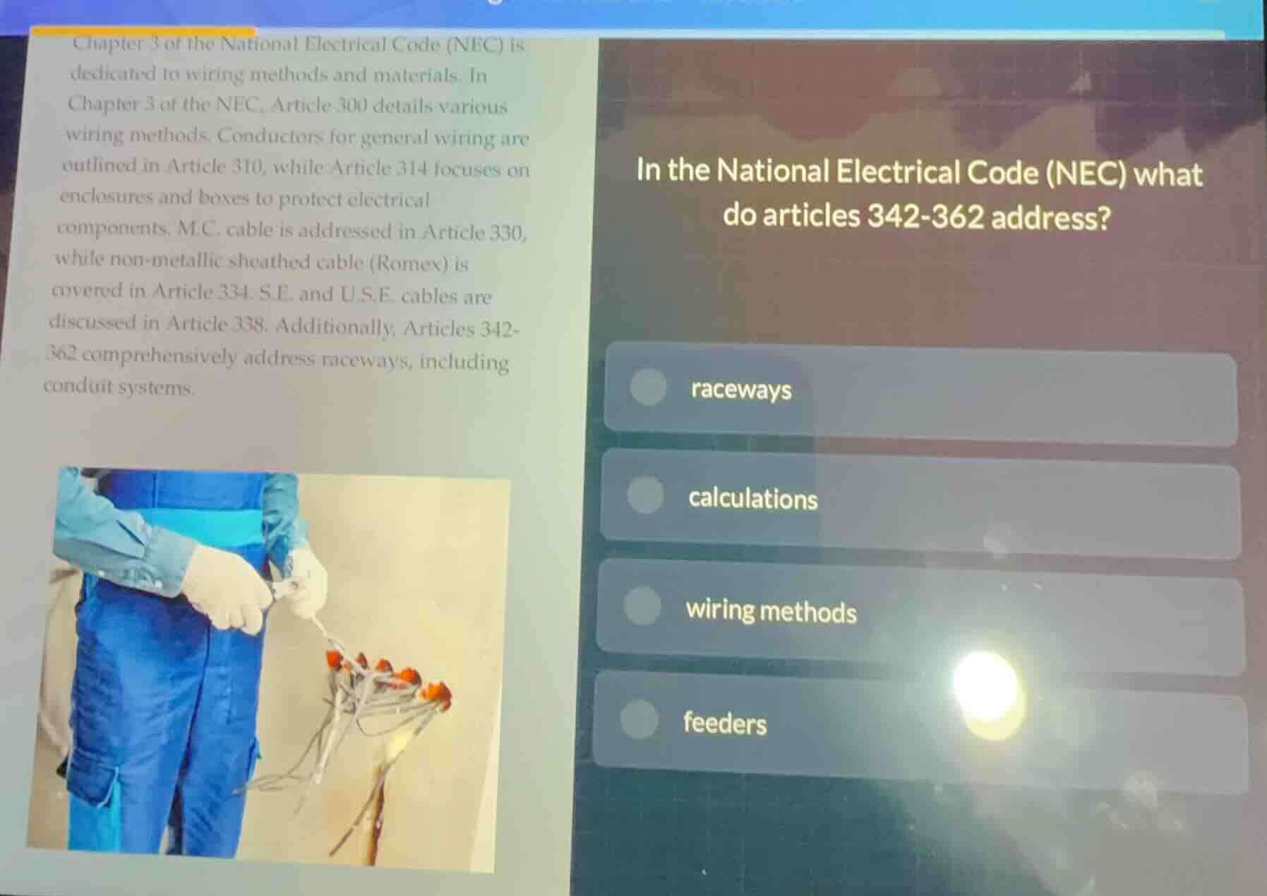 chapter 3 of the national electrical code (nec) is dedicated to wiring …