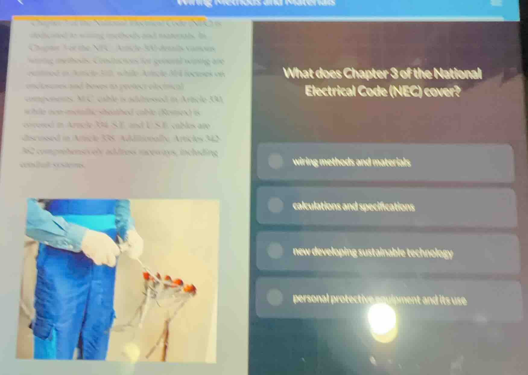 what does chapter 3 of the national electrical code (nec) cover? wiring…