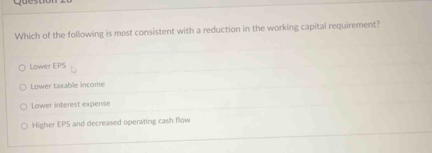 which of the following is most consistent with a reduction in the worki…
