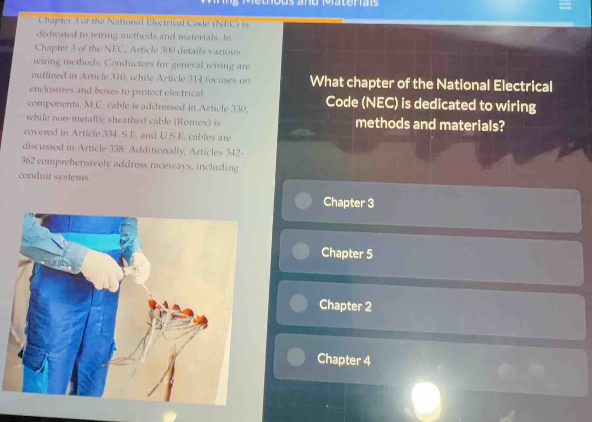 chapter 3 of the national electrical code (nec) is dedicated to wiring …