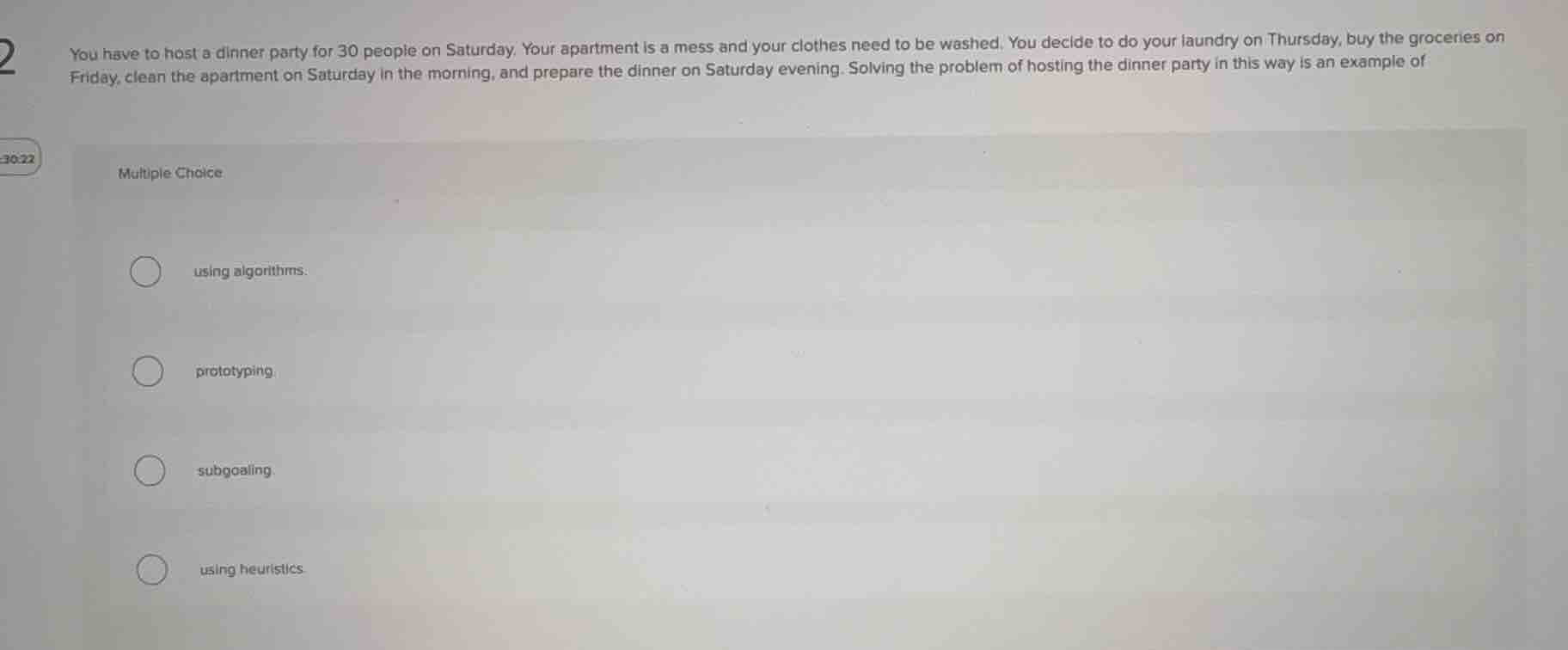 you have to host a dinner party for 30 people on saturday. your apartme…