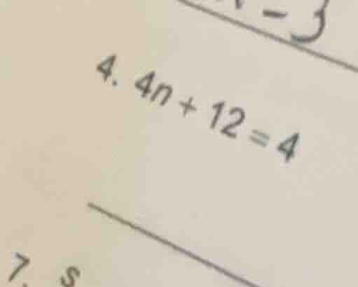 4. 4n + 12 = 4