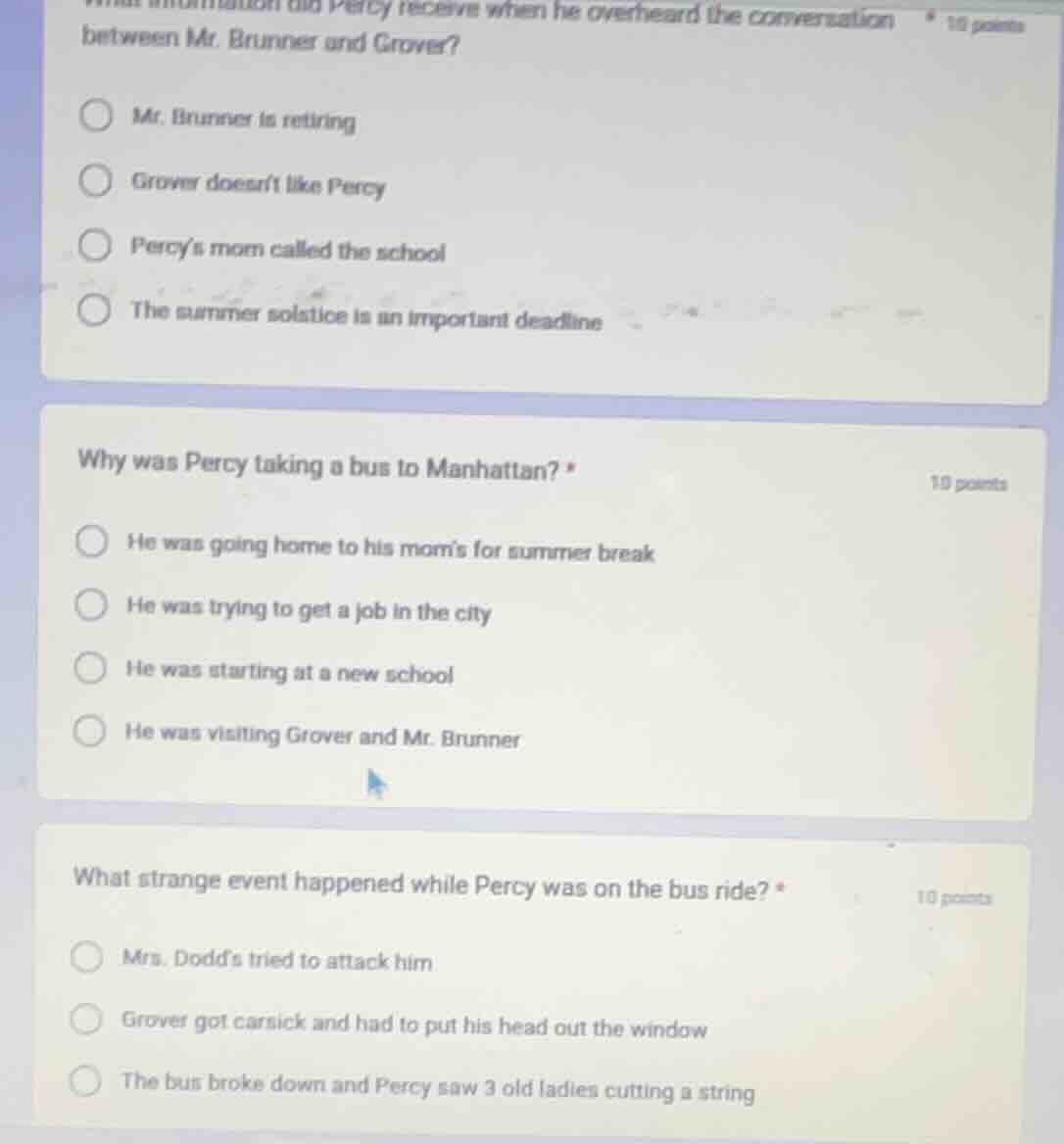 what information did percy receive when he overheard the conversation b…