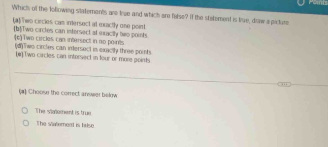 which of the following statements are true and which are false? if the …