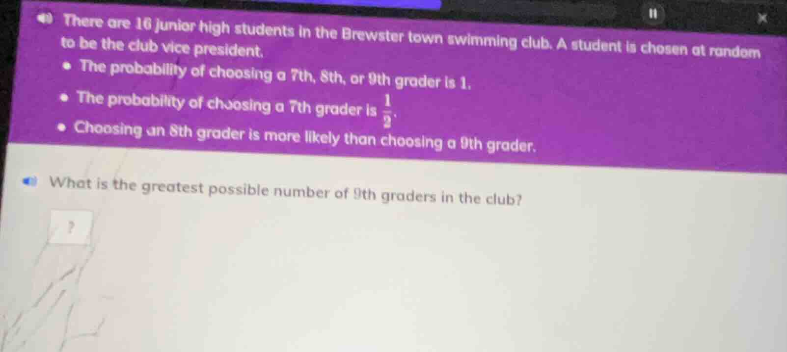 there are 16 junior high students in the brewster town swimming club. a…