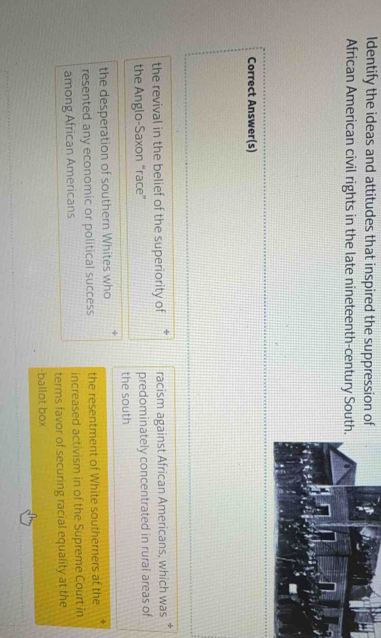 identify the ideas and attitudes that inspired the suppression of afric…